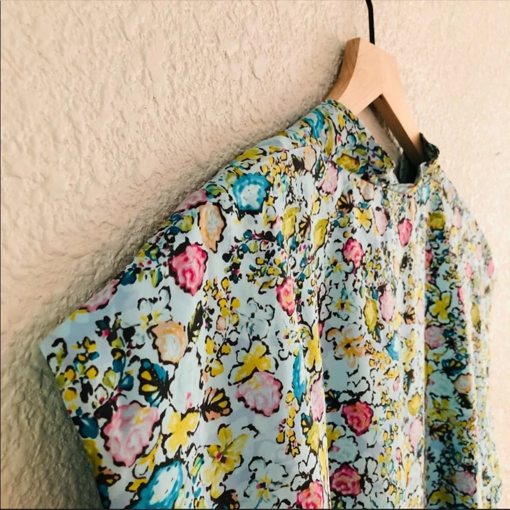 Sundance silk light blue floral tie waist dress size 14 - Picture 6 of 14